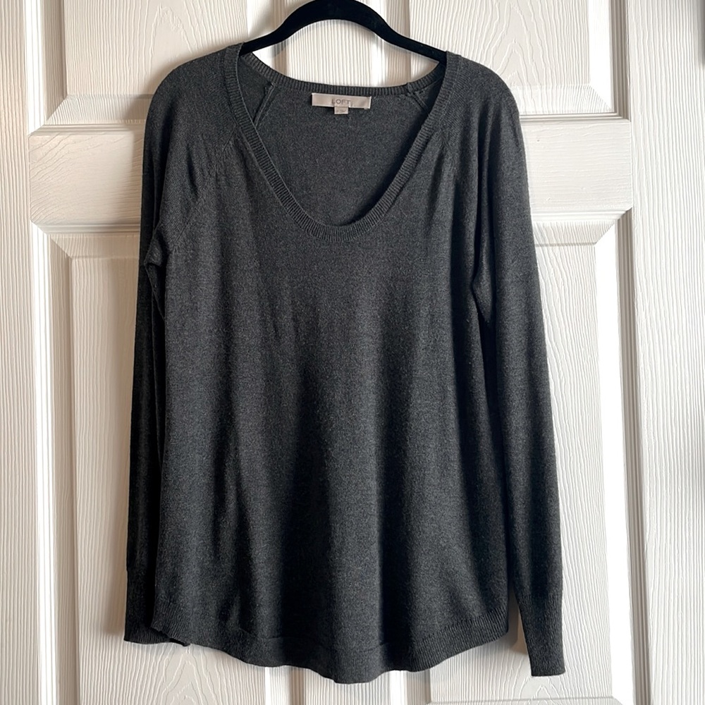 Loft Charcoal Grey Sweater - Medium